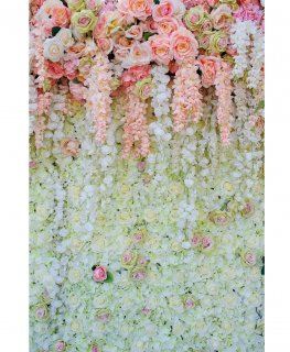 3D White Pink Rose Flowers Wall Photo Backdrop for Studio Wedding Birthday Party Backdrop Photography Background 5x7 FT