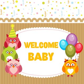 Ayayiya Baby Shower Balloon Photography Backdrops for Newborn Welcome Baby Yellow Stripes Background for Kids Birthday Party