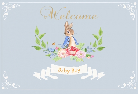 Ayayiya Baby Shower Peter Rabbit Backdrop For Photo Studio Flower Children Birthday Party Photography Backgrounds 7x5FT Vinyl