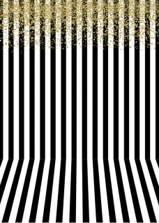 Black and White Striped Professional Photography Backdrop for Photo Booth Gold Sequins Photo Background for Art Studio Birthday Party Vinyl 5x7 FT