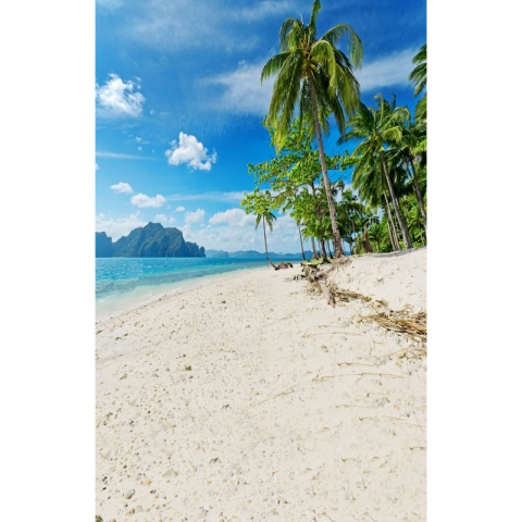 Blue Sea Beach Vinyl Photography Backdrop with Clouds Nature Backgrounds for Photo Studio Computer Printed