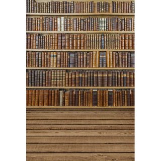 Bookshelf Wood Flower Photography Backdrops for Photo Studio School Theme Indoor Background for Photo Booth Vinyl 5X7 FT