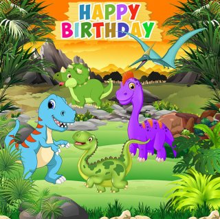 Cartoon Dinosaur Party Backdrop Children Birthday Party Boys Backgrounds For Photo Studio Custom Vinyl