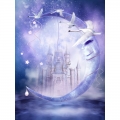 Castle Moonlight Photography Backdrops with Lights on The Tree Fairy Tale Photo Background for Art Studio Vinyl Fabric