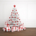 Christmas Tree Photography Background Wood Floor Brick Wall Photo Booth Backdrops for Photo Studio