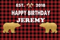 Custom Baby Shower First Birthday Photography Backdrop Forest Red Black Buffalo Plaid Birthday Party Backgrounds For Photo Studio 7x5FT