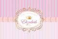 Custom Birthday Backdrop for Girls Crown Pink and White Stripes Photography Backdrops for Theme Party Baby Shower Background