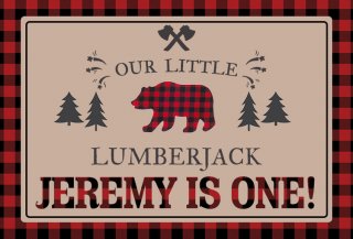 Custom Birthday Party Lumberjack Backdrop Red And Black Buffalo Plaid Trees Backgrounds For Photo Studio 7x5FT Vinyl