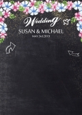 Custom Blackboard Wedding Photography Backdrops with Flowers Customizen Background for Party Decoration Vinyl Polyester Fabric