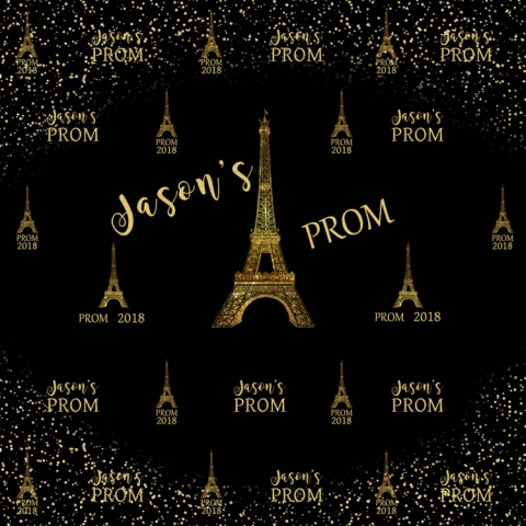 Custom Paris Theme Prom Photography Backdrops Vinyl Photo Background for Party Decoration