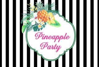 Customized Black and White Striped Birthday Party Photography Backdrop Pineapple Baby Shower Photo Background Party Decoration