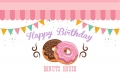 Donut House Theme Happy Birthday Photography Backdrop for Kids Newborn Birthday Party Photo Background for Art Studio Party Decoration