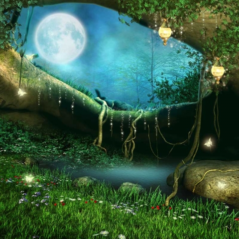 Fairy Tale Green Forest Photography Backdrop for Art Studio Photo Booth Background for Kids Birthday Party Decor Wall Paper