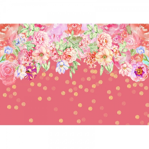 Flower Photography Backdrop for Birthday Party Cartoon Illustration Colorful Flowers Baby Shower Children Backdrops for Photo Studio