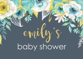 Flowers Baby Shower Photography Backdrop Glitter Name Custom Newborn Birthday Party Backgrounds For Photo Studio 7x5 FT