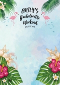 Flowers Pink Flamingo Bachelorette Weekend Party Backdrop Custom Name Date Backgrounds For Photo Studio Original Design