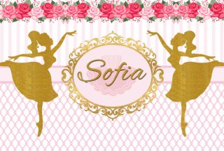 Gold Ballet Customized Birthday Party Photography Backdrop for Girls Baby Shower Photo Background Party Banner