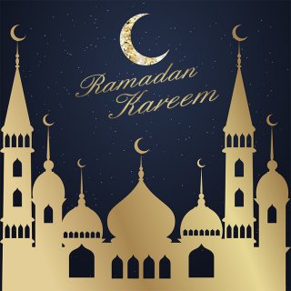 Gold Dark Blue Eid Mubarak Photography Backdrops Photo Background Ramadan Kareem Islam Mosque Muslim Crescent Backdrop Banner Religion Belief Photo Shooting Studio Props