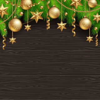 Gold Ornaments Photography Backdrops Wood Wall Photo Background for Party Holiday Events