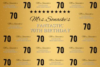 Gold Photography Backdrop Customized Fantastic 70th Birthday Party Backgrounds For Photo Studio 7x5FT Vinyl