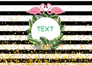 Golden Glitter Pink Flamingo Tropical Backdrop White And Black Striped Photography Backgrounds For Photo Studio 7x5FT