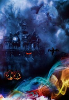 Halloween Photography Backdrop with Pumpkins Night Sky Background for Festival Photo Studio Props Vinyl Fabric