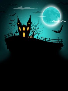 Halloween Theme Photo Booth Backdrops with Bats Moon Halloween Party Photography Background Studio Props