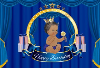 Happy Birthday Photography Backdrop for Kids Newborn Birthday Party Gold Baby Shower Photo Background for Art Studio Party Decoration