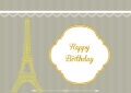 Happy Birthday Striped Photography Backdrop for Kids Baby Shower Photo Background with Eiffel Tower 