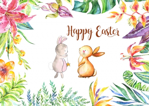 Happy Easter Photo Booth Backdrop Flower Photography Background