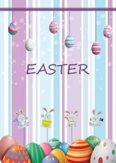 Happy Easter Theme Photography Backdrop With Coloful Striped Easter Egg Backgrounds Vinyl Photo Studio Props