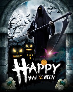 Happy Halloween Themed Photography Backdrops Vinyl Polyester Photo Booth Background Studio Props