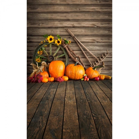 Happy Halloween Themed Photography Backdrops Wood Wall Floor Vinyl Polyester Photo Booth Background Studio Props