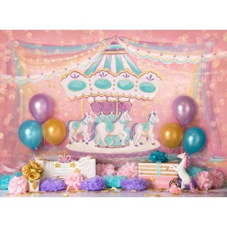 Kids Birthday Party Backdrop Vinyl Photography Background Pink Flowers Unicorn Balloon Newborn Photo Backgrounds