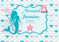 Little Mermaid Photography Backdrop for Birthday Party Seamless Baby Shower Background Photo Booth Backdrop for Kids 7X5 FT