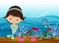 Little Mermaid Under Sea Fish Bubbles Custom Backdrops Children Newborn Baby Shower Backgrounds For Photo Studio Vinyl