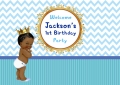 Newborn Baby Shower 1st Birthday Party Backdrop Custom Name Age Blue Wave Striped Backgrounds For Photo Studio