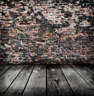 Old Brick Wall Wood Floor Photography Backdrop Seamless Vinyl Background for Photo Booth Art Studio Computer Printed