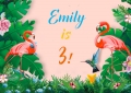 Photography Backgrounds Flamingo Tropical Rainforest Flower Backgrounds For Photo Studio Custom Name Date 7x5FT