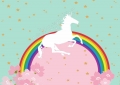 Pink Mint Theme Rainbow Unicorn Party Photography Backdrop Flower Little Stars Dessert Table Banner Background For Photo Studio