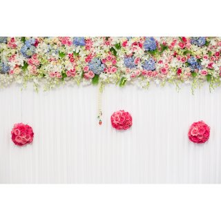 Pink Red Rose Flowers Photo Backdrop for Birthday Party Wedding Photography Vinyl Background Photo Booth Backdrops for Kids Baby 1ST Birthday