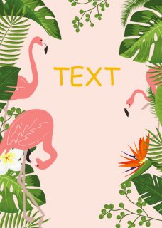 Pink Theme Photography Backdrop Flamingo Tropical Rainforest Birthday Party Custom Photo Printer Original Design