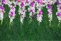 Purple Flower Wall Photography Backdrop for Photo Studio Green Leaves Wall Paper 5x7FT