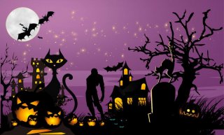 Purple Halloween Pumpkin Lantern Photo Booth Backdrops The Horror Night Halloween Party Photography Background Studio Props Vinyl Fabric