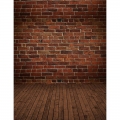 Red brick wall Wood Floor vinyl photo studio backdrop for portrait photography background