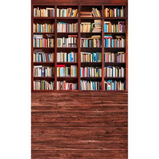 Red Wood Floor Bookcase photography Backdrop Bookshelf Library Photo Background for Photo Studio Room Decoretion