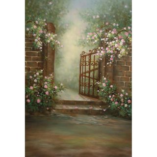 Seamless Vinyl Photo Booth Backdrop Vintage Door Pink Flowers Children Photography Backgrounds for Photo Studio Room Decoration