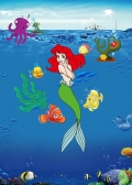 Little Mermaid Ariel Princess Under Sea Fish Bubbles Custom Backdrops Children Backgrounds For Photo Studio Vinyl 5x7FT