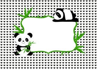 Panda Bamboo Baby Shower Backdrop Vinyl 5x7ft Small Black Heart White Backgrounds For Photo Studio Custom Name Date