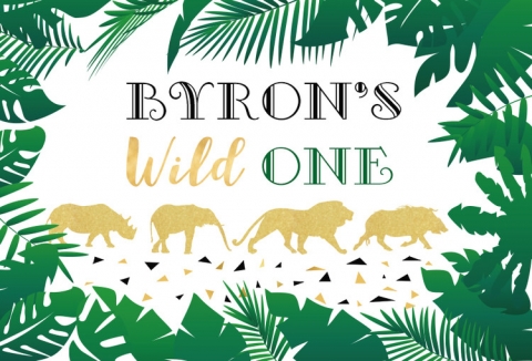 Photography Backdrop Wild One Tropical Leaves Birthday Party Customized Banner Photographic Backgrounds Studio Vinyl